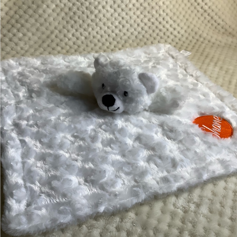 Necessities Plush White Bear Lovey Stuffed Animal Security Blanket Toy SHANE